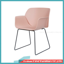 Pink Plastic Chrome Metal Leg Dining Restaurant Dining Furniture Chair